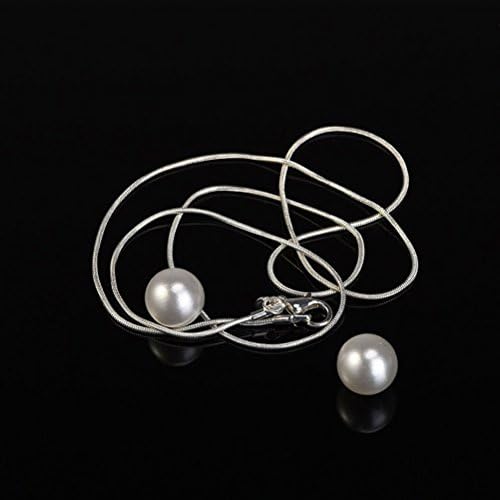 ULTNICE 10pcs Snake Necklace Chain 1MM-Thick Silver Plated Snake Chain Necklace in 5 Sizes