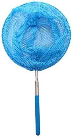 Kids Extendable Telescopic Fishing Mesh Net with Anti Slip Grip for Catching Butterfly Bug Insect Fish Crab| Outdoor Activity Toy for Garden Pond Beach Holiday Summer| Extendable to 84cm (Blue)