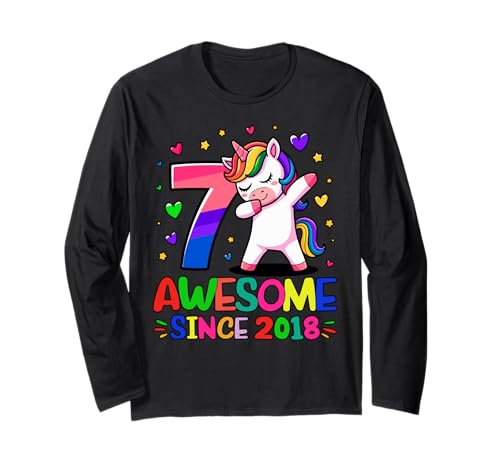 Regalos de unicornio para niñas, fiesta de 7 cumpleaños para niñas de 7 años Manga Larga