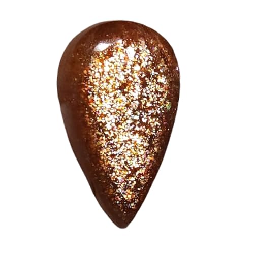 Pierre de soleil rouge naturelle en cabochon poire pour créer vos colliers et bagues DIY