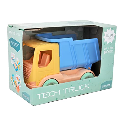 ELFIKI LKW Spielzeug, LKW Kipper, Biospielzeug, TECH Truck, Bio Kunststoff, Kinderspielzeug, Sandspielzeug für Innen und Außen, Spielzeugauto für Kinder ab 1 Jahr