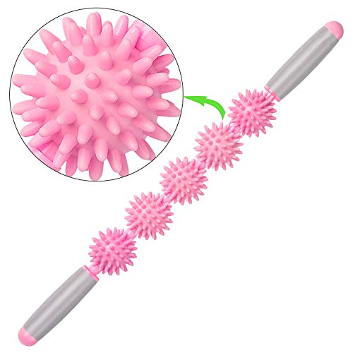 Muscle Roller Massage Stick 5 Ball, Deep Tissue Tight Fascia Massager Trigger Point
