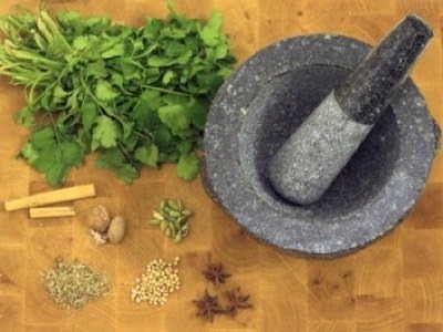 Miniatura 3 de Kota Japan - Mortero de granito gris natural grande y maja de piedra natural amoladora de especias, condimentos, pastas, pestos y guacamole