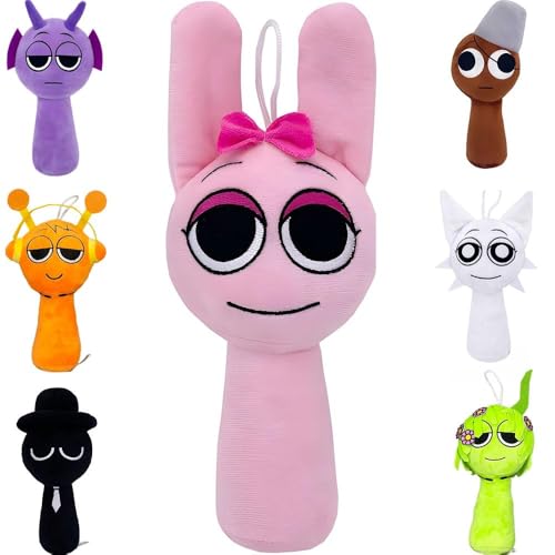 wiztex Sprunkii Plush Toy - 20 cm YouTube Video Stuffed Animals Sprunkii CuddlyToy Gift for Children and Fans (Pink)