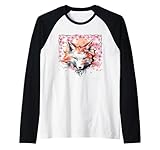 Máscara Kitsune Japonés Kawaii con flore de cerezo