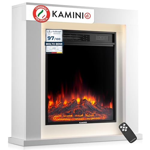 KAMINIO Camino elettrico Matti - Caminetto da pavimento con riscaldamento,