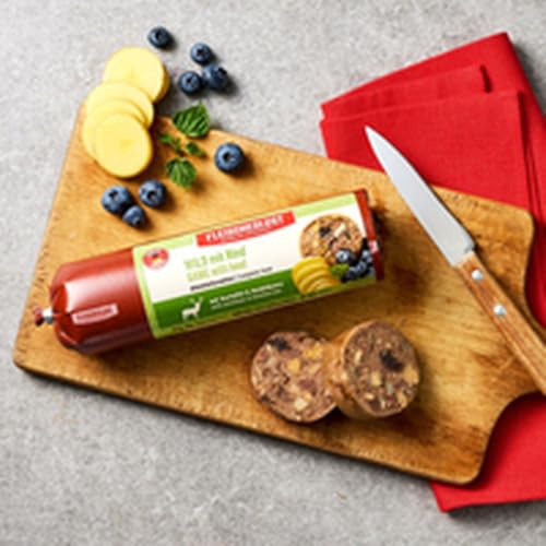 Fleischeslust Wild mit Rind mit Kartoffel & Heidelbeere Wurst (1 x 400 Gramm)