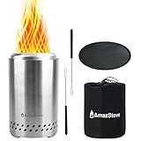 Spinning Flame Tabletop Fire Pit by AmazStove, Low...