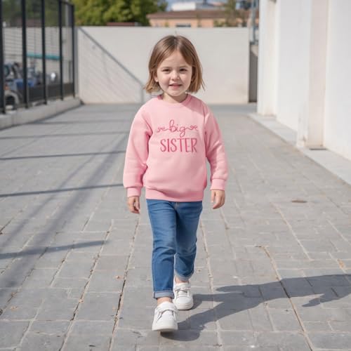GOOCHEER Big Sister Little Sister Matching Outfit Newborn Baby Girl Long Sleeve Romper Toddler Girl Pullover Sweatshirt Tops2