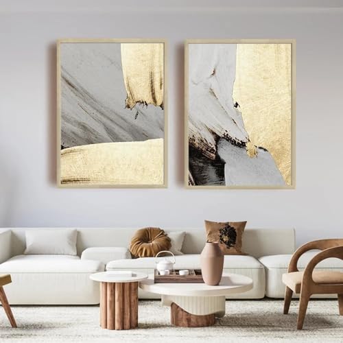 Tableau d'art mural abstrait or haut de gamme 70x100cm - 3