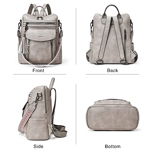 Image of Shrrie Backpack Purse for Women Fashion Leather Backpack Purse Designer Travel Backpack Convertible Shoulder Bag with Wristlet