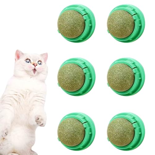AOODOOM 6 PCS Catnip Balls - Catnip Roller Balls That Stick On Wall