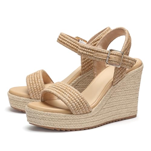 Image of VICKI.VICKI Women's Platform Sandals Wedge Ankle Strap Open Toe Sandals