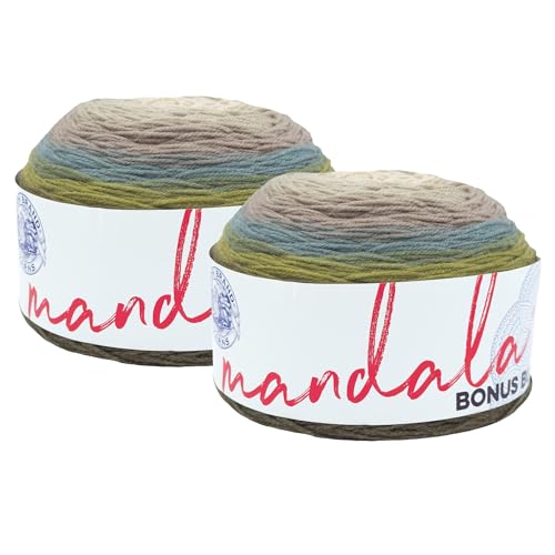 Image of Lion Brand Yarn Mandala Bonus Bundle Yarn, Yarn for Knitting, Crocheting, and Crafting, 2 Cakes, Sinestro