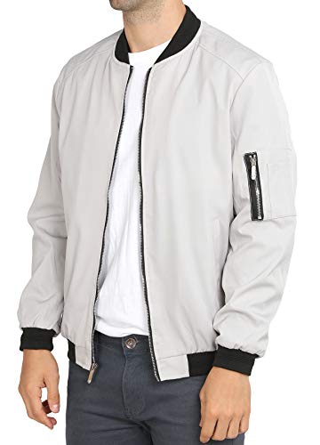 WULFUL Mens Casual Lightweight Jacket Softshell Flight Bomber Jacket Varsity Windbreaker - Image 3