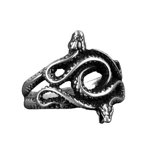 Snake Mens Ring, 925 Sterling Silver Ring, Animal Ring (Size: 9)