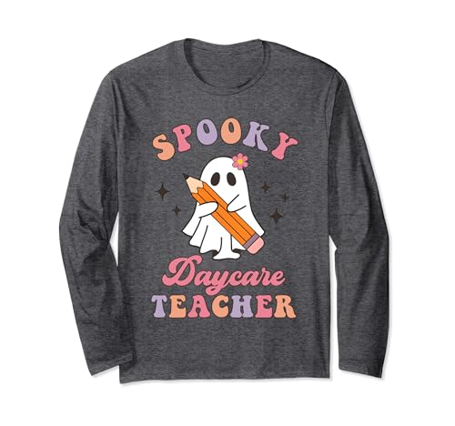 Spooky Daycare Teacher Halloween Childcare Provider Costume Manga Larga