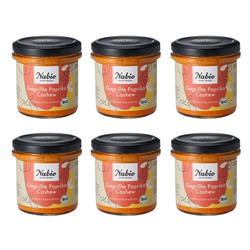 NABIO | Mediterraner Aufstrich Gegrillte Paprika Cashew I vegan I (6 x 135g)