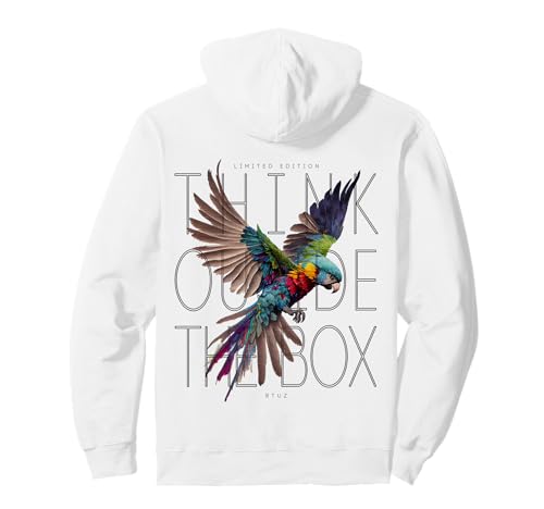 Hip Hop Y2K Vintage Urban Streetwear Backprint Ara Papagei Pullover Hoodie