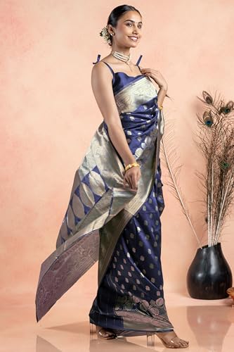 Image of Subham Women Saree Chandrakor Paithani Silk Cotton | Soft Daily Wear Golden Zari Sari with Unstitched Blouse