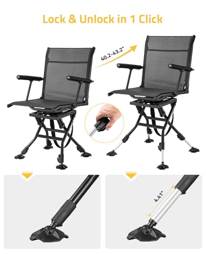 Trakiom Swivel Hunting Chair for Deer Hunting Blind Chair with Armrest - image 5