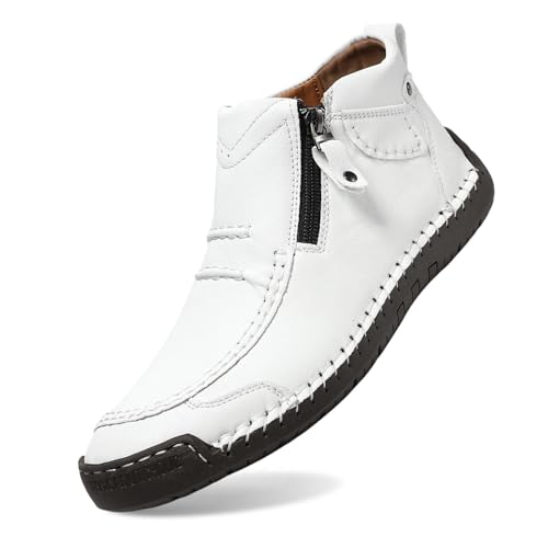 Slip On Zapatillas Zapatos Ligeros Antideslizantes para Hombre y Mujer, Ideales para Primavera y Verano. Aptos Personas de Mediana Mayor Edad. (White, 39)