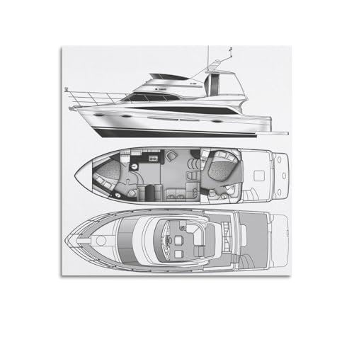 Carver 420 Mariner Blueprint-Poster, dekoratives Gemälde, Leinwand,...