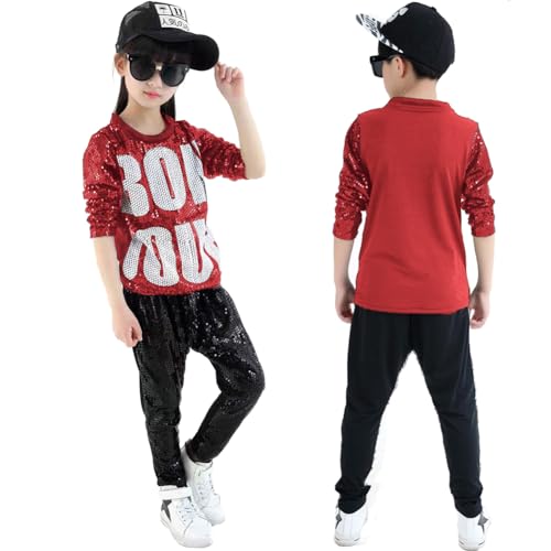 Ropa de hip hop para niños LOLANTA, trajes de los años 80 y 90 con lentejuelas brillantes