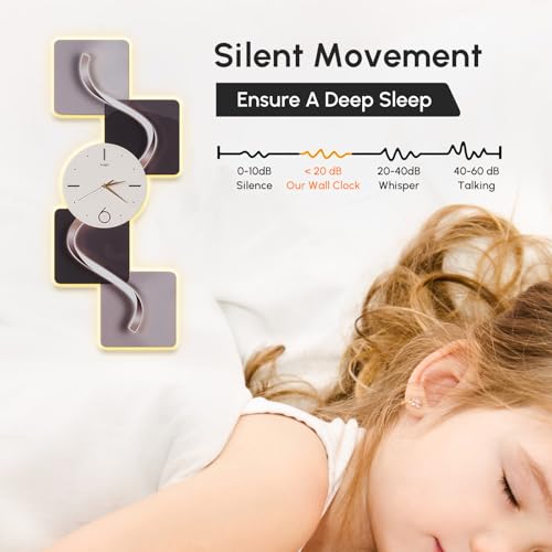 Homary 39.4 Silent LED Wall Clock