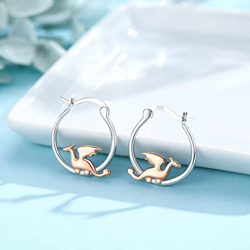 Justkidstoy Hypoallergenic Dragon Earrings 925 Sterling Silver Small Animal Huggie Hoop Earrings For Sensitive Ears Dragon Jewelry Gifts For Women thumb #3