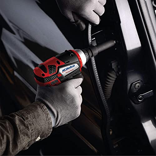 ACDelco ARW12103-K1 G12 Lithium-Ion 12V (10.8V) Brushless Electric 3/8” Cordless Ratchet Wrench & Impact Wrench Set Power Tool Combo Kit | Tool Set Includes x2 Battery Pack, x1 Charger & Canvas Bag - Afbeelding 6