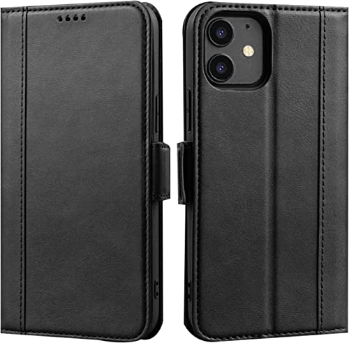 Étui en cuir iPhone 12 protège de la casse grâce au rabat magnétique antichoc