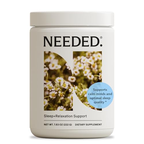 Image of Needed. Sleep and Relaxation Support - Chamomile Powder for Relaxation and Magnesium Powder for Sleep Support, Safe and Effective Nutrients & Botanical Blend for Calm Sleep Supplement - 30-Day Supply