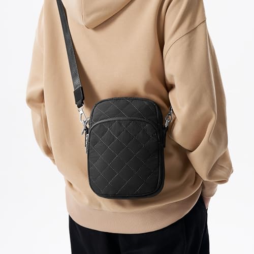 Image of Quilted Crossbody Bag Small Women Shoulder Bags Purses Handbag Backpack Puffer Soft Fashion Design Magnetic and Zipper Pocket