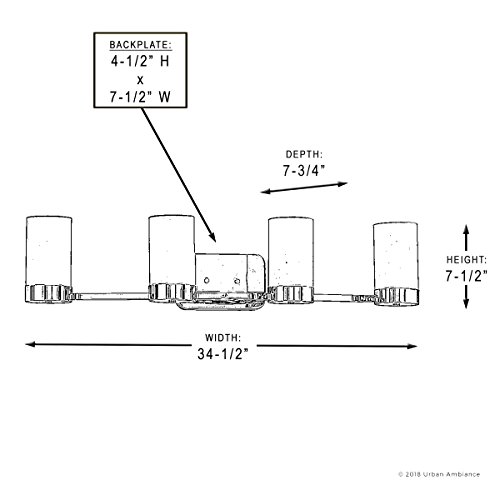 Urban Ambiance Luxury Contemporary Bathroom Vanity Light, Large Size: 7.5