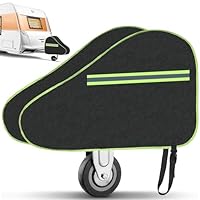 AiQInu Deichselabdeckung mit Reflektierendem Rand, Universal Deichselhaube Groß Wasserdicht Wohnwagen deichselabdeckung mit Verstellbare Gurtschnalle Deichselschutzhülle