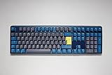 Ducky Channel One3 Daybreak Full Size Blue Cherry MX Switch Keyboard - Diseño del Reino Unido, Titanium Blue/Neon...