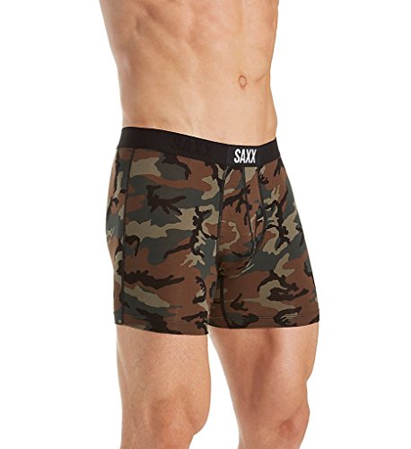 Saxx Men's Underwear Ropa Interior para Hombre - Calzoncillos Bóxer Vibe con Soporte Interno Ballpark Pouch TM Integrado - Ropa Interior Masculina , Woodland Camo, XL Cover