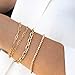 MEVECCO Bracelet for Women Gold Paperclip Chain Oval Link 14K Gold Plated Dainty Simple Jewelry