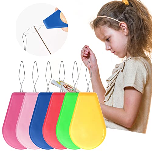6 Pcs Needle Threaders, ULemeili Needle Threaders for Hand Sewing ,Wire Loop Tool,Simple DIY Needle Threader Great for Needle Work, Sewing Machine, Embroidery, Sewing Craft