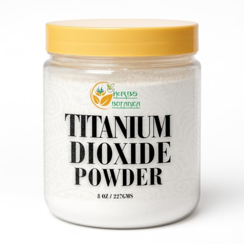 Herbs Botanica Titanium Dioxide Powder 8 oz | Pure White Pigment for Soap Making Cosmetics DIY Crafts & Skincare Formulations | Fine Uncoated Multipurpose Powder