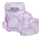 Beckmann Schulranzen Plus Air Schoolbag 7 teilig Unicorn Princess Purple flieder