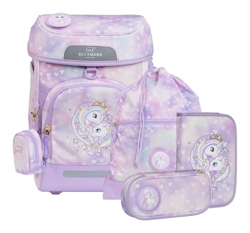 Beckmann Schulranzen Plus Air Schoolbag 7 teilig Unicorn Princess Purple flieder