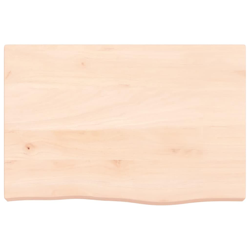 Piano per Tavolo in Rovere Massello Non Trattato 60x40x(2-6) cm con Bordo Vivo - Superficie Naturale per Rinnovo Fai da Te - Legno Solido per Arredamento Casa e Commerciale