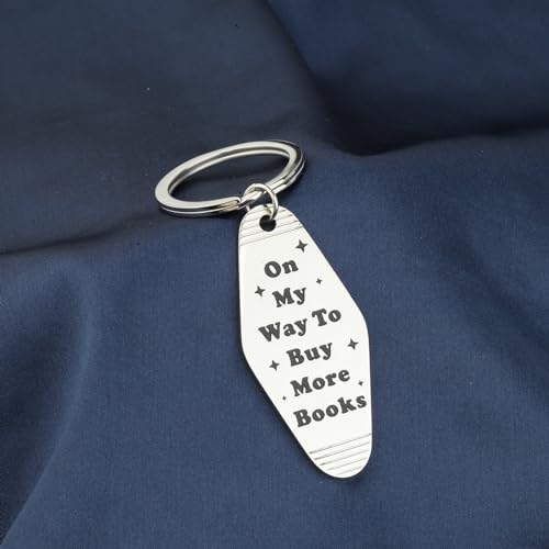CENWA Bookish Book Lover Motel Keychain On My Way To Buy More Books Funny Gifts for Her Car Accessories4