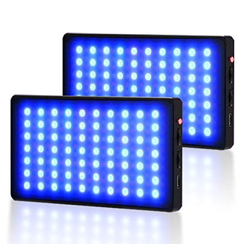 Best Review 2 Pack RGB Video Light, Built-in 9W Rechargeable Battery LED Camera Light 360° Full Color 9 Common Light Effects, CRI≥96 3200-7500K LED Video Light Panel… Best Review 2 Pack RGB Video Light, Built-in 9W Rechargeable Battery LED Camera Light 360° Full Color 9 Common Light Effects, CRI≥96 3200-7500K LED Video Light Panel…