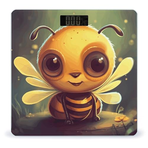 Báscula digital Cute Bee para peso corporal de vidrio templado miniatura 1