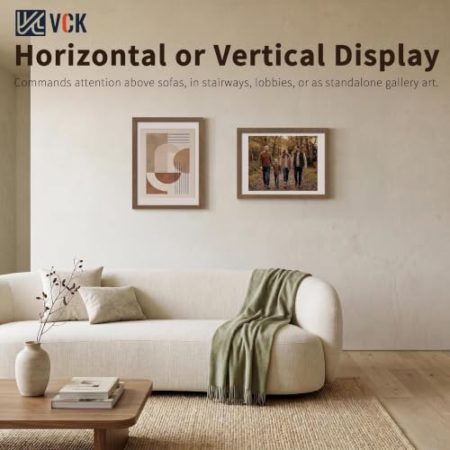 Image of VCK 18x24 Frame 5 Pack, Walnut Exclusive Wood, 16x20 Mat, for Picture