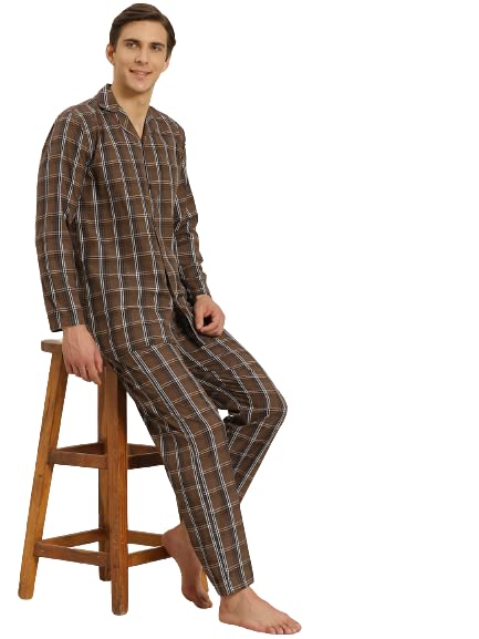 Image of SOJANYA (Since 1958 Men's Cotton Checked Nightsuit Set