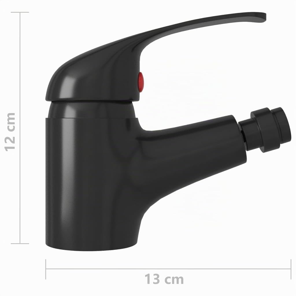 vidaXL Grifo Mezclador de Bidé Lavabo Monomando Cuarto de Baño Aseo Ducha Inodoro Bañero Grifería Cocina Reemplazo Duradero Negro 13x12 cm